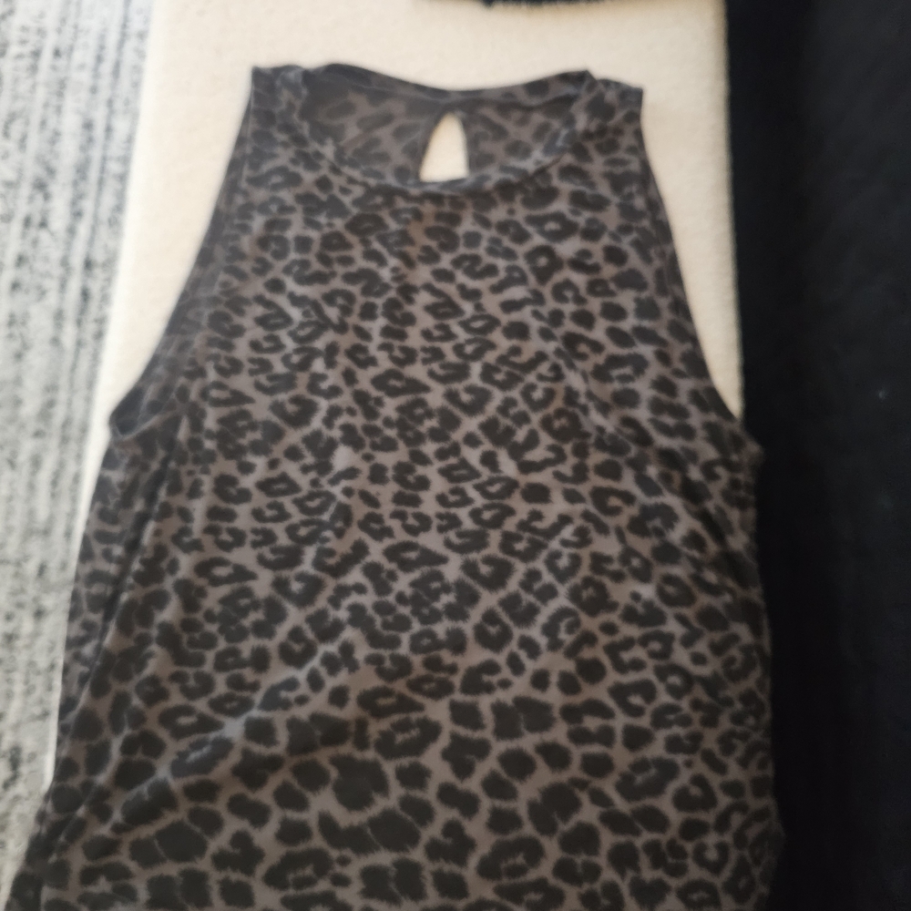 Glyder Leopard Print Tank Top - Black and Grey